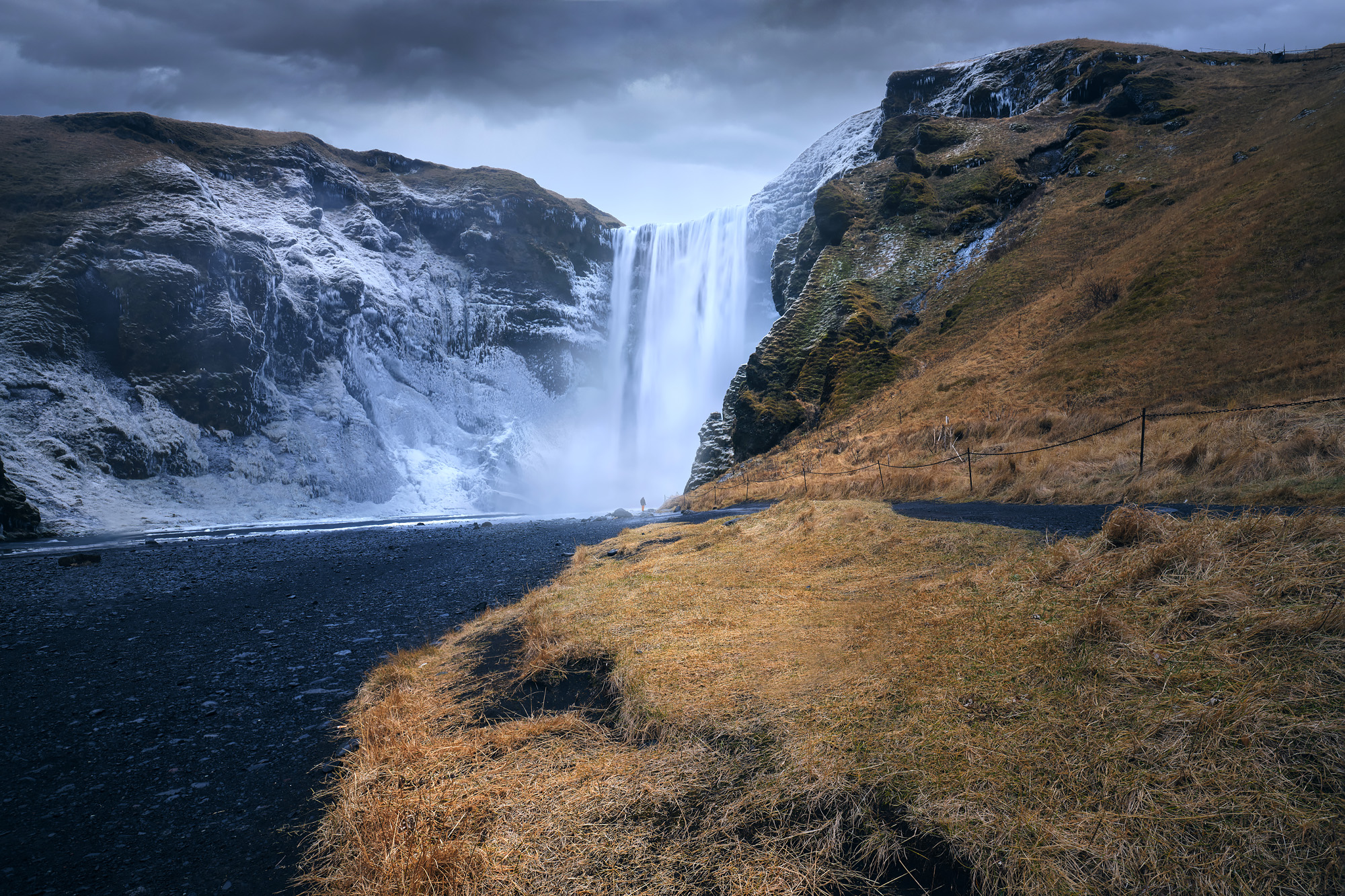 Island Skogafoss Waterfall